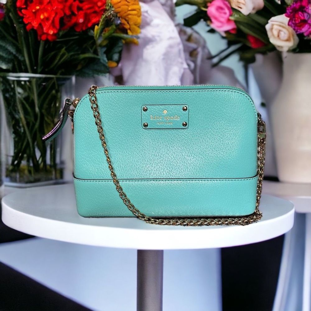 Kate Spade| Hanna Wellesley| Teal Crossbody with gold chain strap